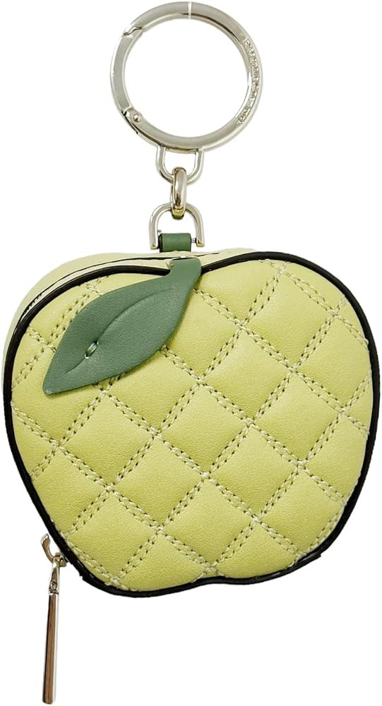 Kate Spade Novelty Honeycrisp Apple Coin Purse Keychain Quilted Leather Green | Amazon (US)