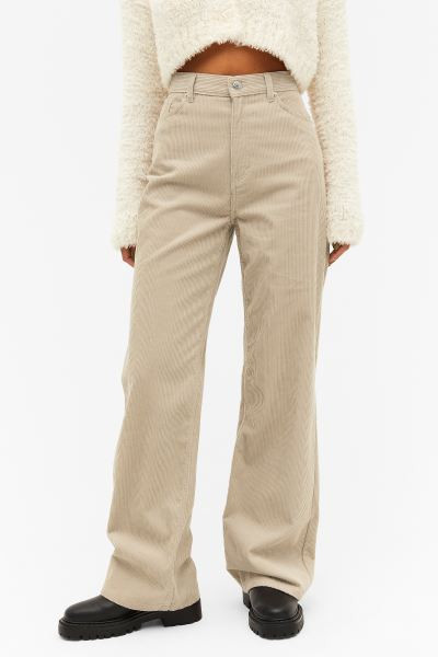 Yoko corduroy trousers high waist wide leg | H&M (UK, MY, IN, SG, PH, TW, HK)