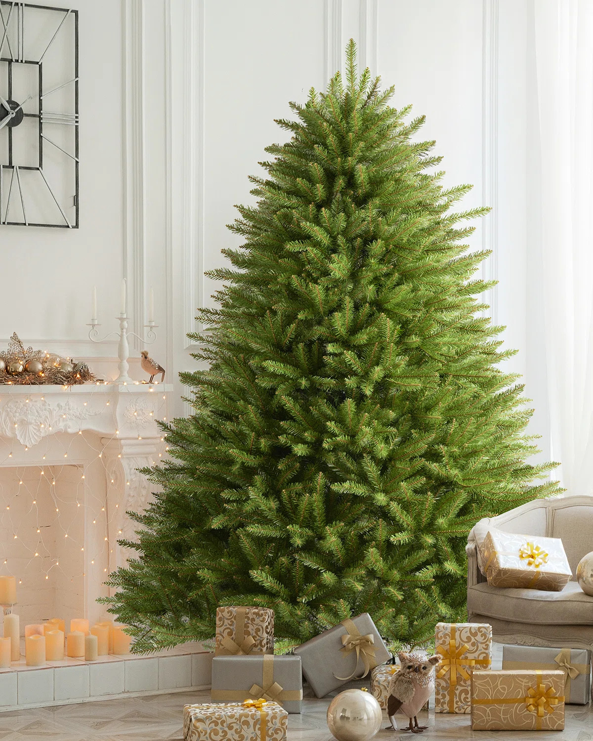 The Holiday Aisle® Extra Full Green Fir Christmas Tree with LED Lights & Reviews | Wayfair | Wayfair North America