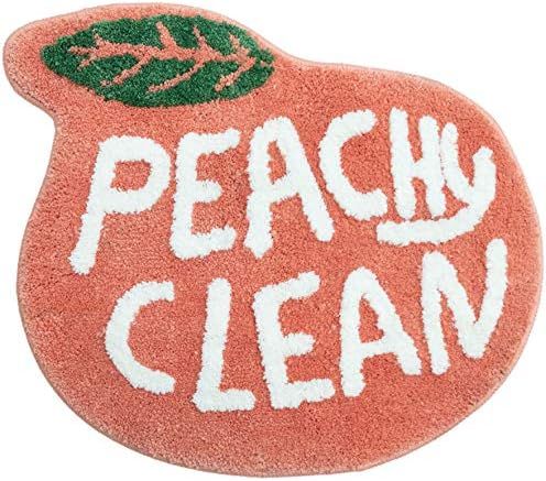 Peach Bathroom Rugs and Mat Cute Cartoon Bath Mat Kids Bathroom Decor Peachy Plush Coral Pink Non-Sl | Amazon (US)
