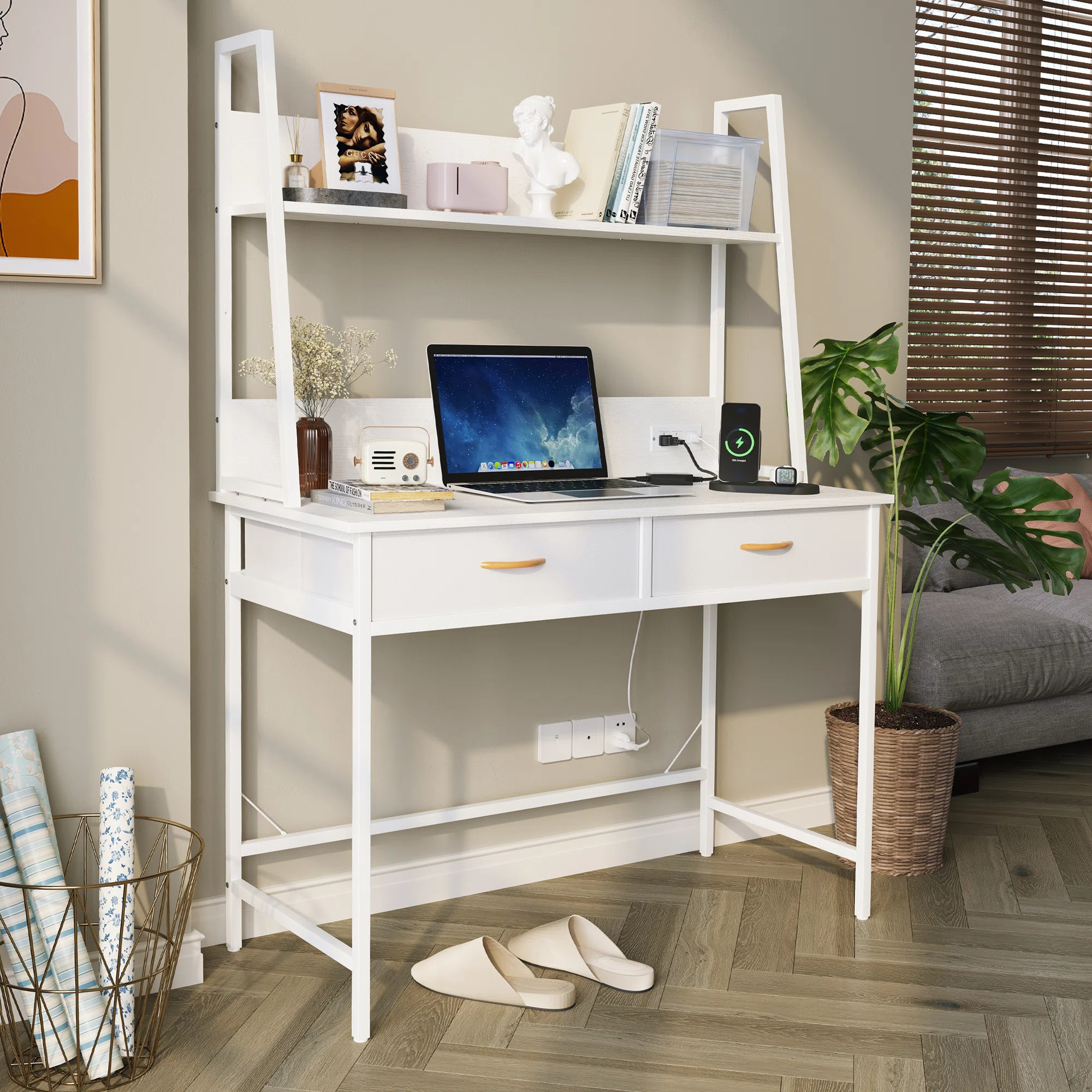 Ebern Designs Mirriam 43.3'' W Rectangle Writing Desk & Reviews | Wayfair | Wayfair North America