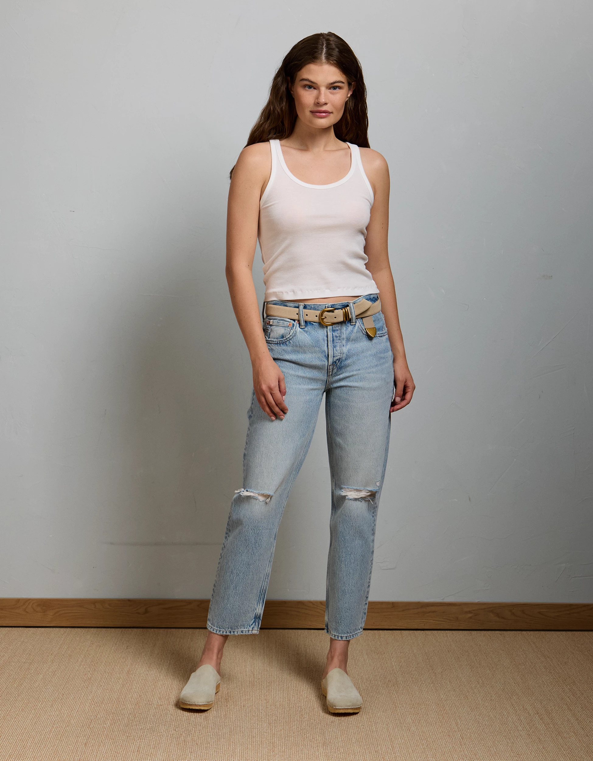 AE77 Premium Straight Ankle Jean NULL Light Blue 26 | American Eagle Outfitters (US & CA)