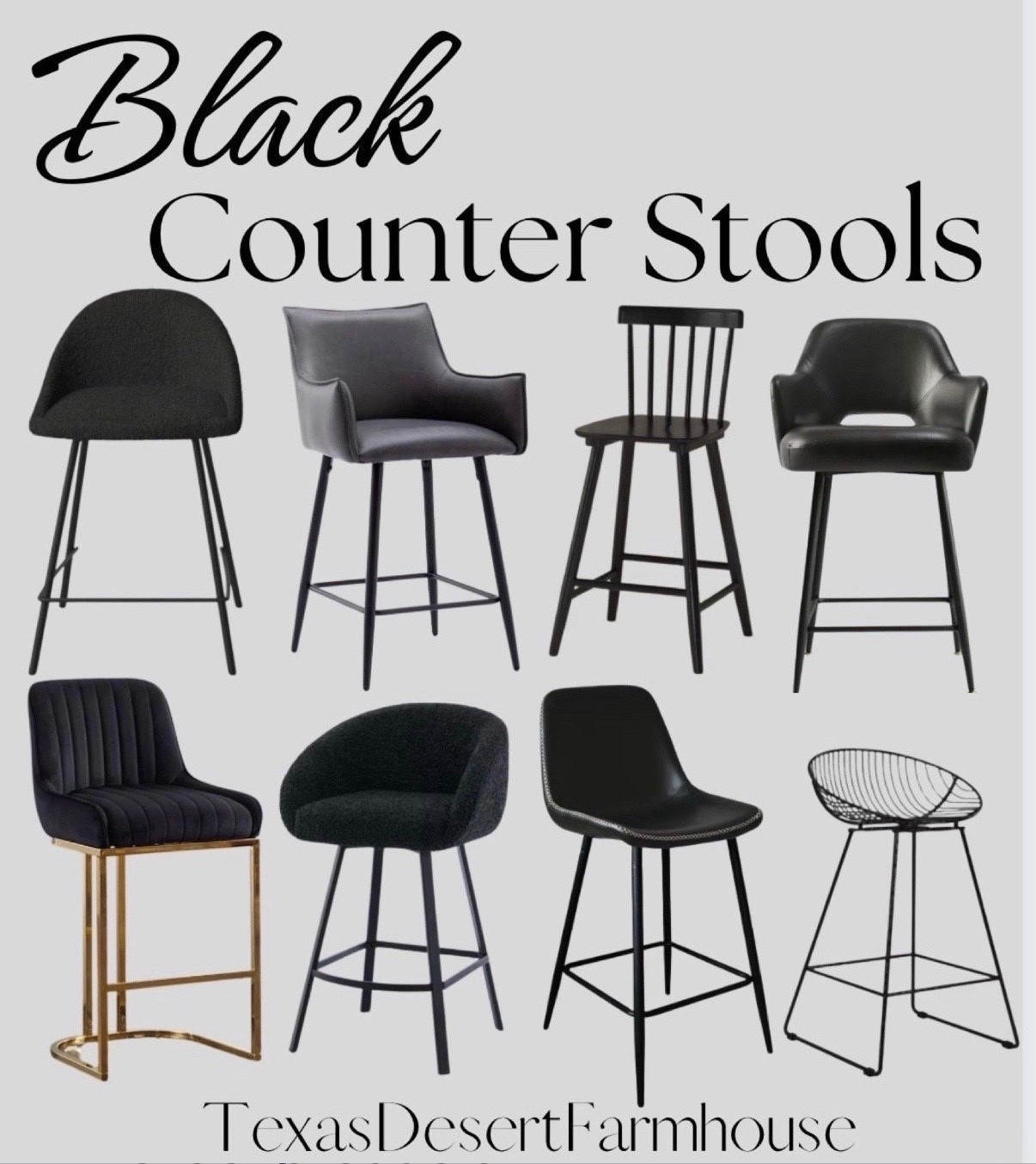 Black Counter Stools

CosmoLiving by Cosmopolitan Ellis 24" Metal Counter Height Bar Stool, Black

Zesthouse 26.8" Barstools Set of 2, Boucle Fabric Counter Height Bar Stools with Black Metal Legs, Mid Century Modern Counter Stools for Pub Kitchen Island, Black

Zesthouse 25.6" Counter Height Swivel Bar Stools Set of 2, Sherpa Barrel Bar Stools with Backs, Modern Boucle Counter Stools for Pub Kitchen Island, Black

Holmes Boucle Bar & Counter Stool (Set of 2)

Balbona Upholstered Counter Stool with Arms (Set of 2)

Aldana 26'' Counter Stool (Set of 2)

LUE BONA Windsor Wooden Bar Stools Set of 4 for Kitchen Island, Farmhouse 24 Inch Counter Height Stools Chairs with Spindle Back, Black

ROCITY Black Velvet Bar Stools Set of 2 Modern Counter Stools with Gold Legs 26 Inch Counter Height Bar Stools Upholstered Kitchen Island Chairs with Back

Cozyman 24.5" Counter Height Bar Stools Set of 4, Black Faux Leather Upholstered Barstools with Back Footrest and Metal Legs, Armless Bar Chairs for Kitchen Island/Dining Room/Bar/Basement

ZSARTS 26" Grey Bar Stools Set of 2, Modern Faux Leather Counter Height Barstools Upholstered Kitchen Chairs with Legs and Footrest for Home Bar Dining Room Pub (Grey)

#counterstools #blackcounterstools #blackstools #blackbarstool #barstool #kitchenstool #modernstools #metalstool #woodstool#LTKfamily

#LTKHome #LTKWedding #LTKdayinmylife