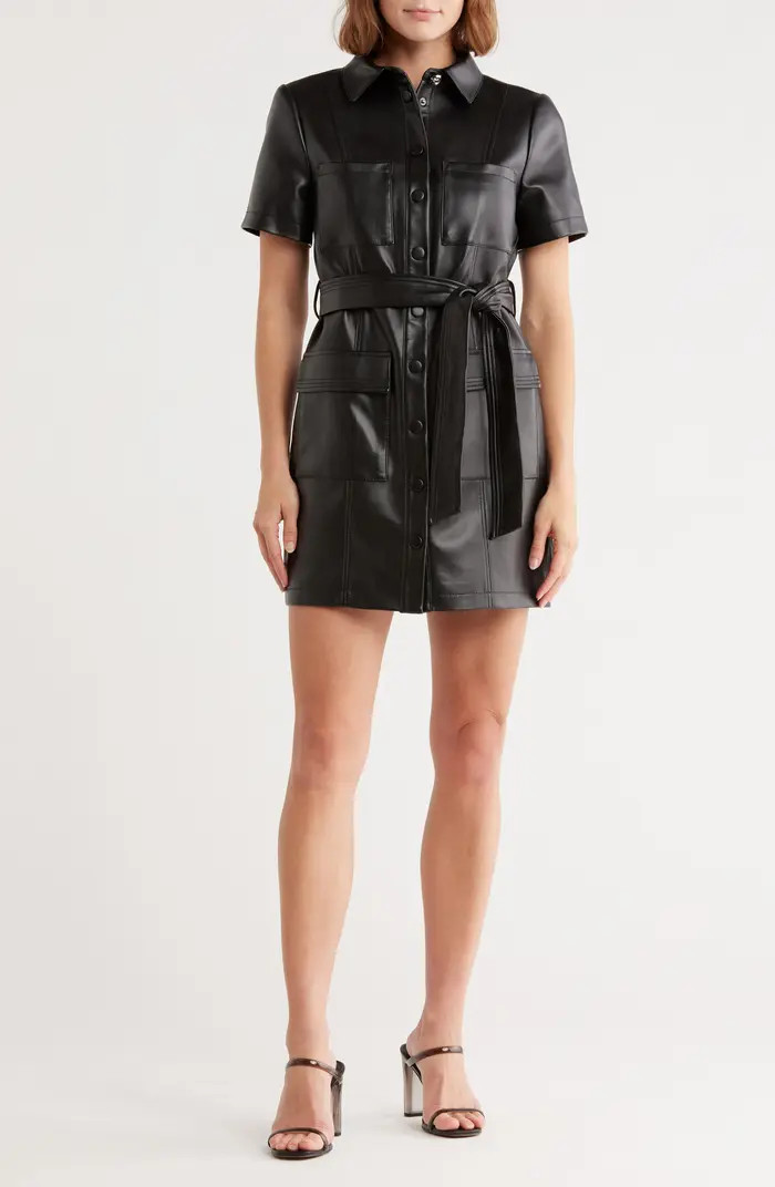 Milly Haven Faux Leather Shirtdress | Nordstromrack | Nordstrom Rack
