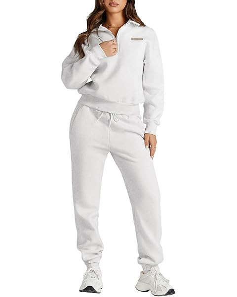 AUTOMET Women's Sweatsuits 2 Piece Outfits Lounge Sets Long Sleeve Half Zip Pullover and Baggy Sw... | Amazon (US)