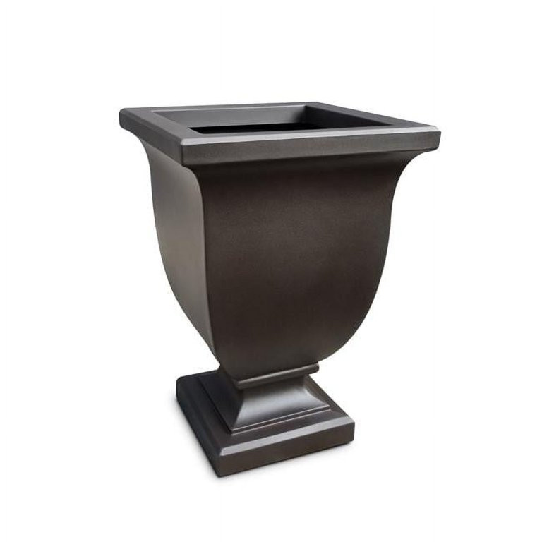 Mayne Augusta 18" x 18" x 26" Square Espresso Polyethylene Self-Watering Planter | Walmart (US)