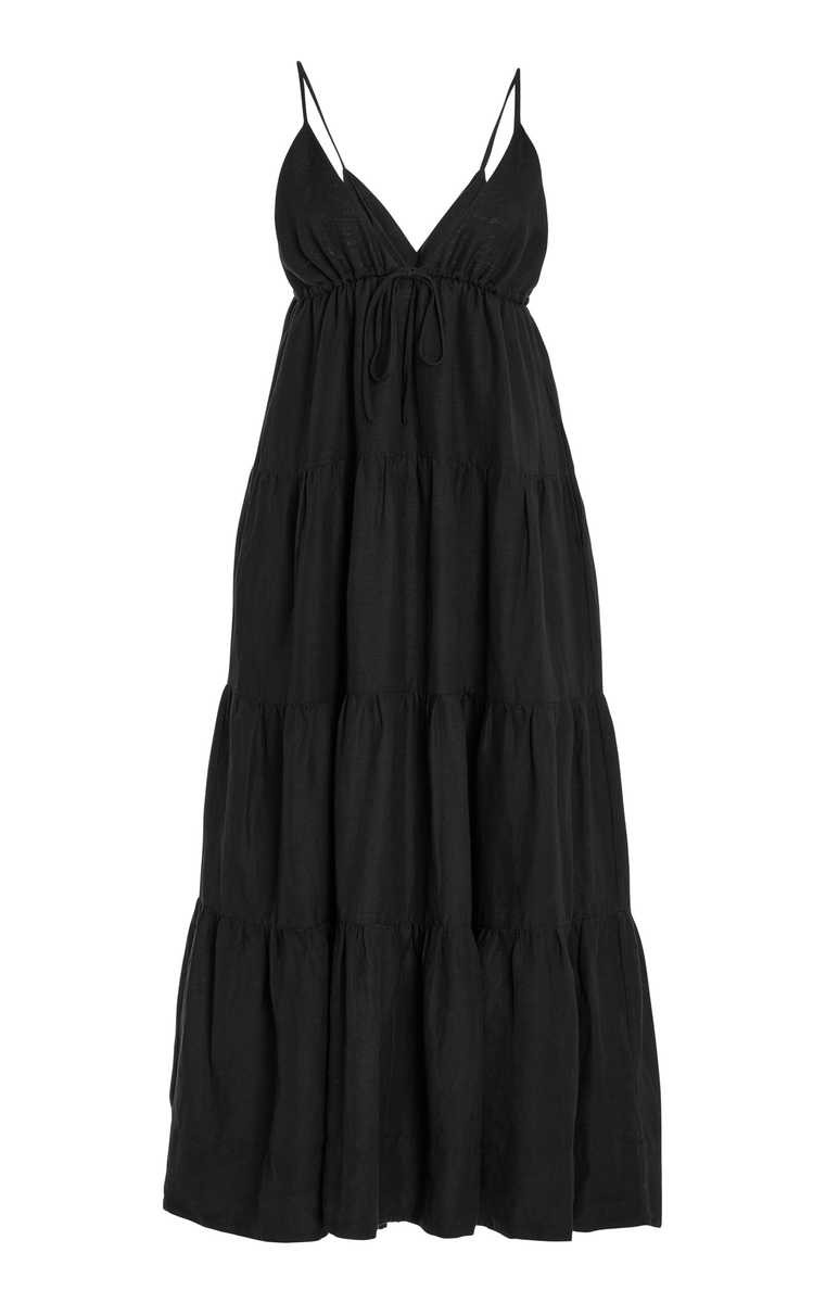 Exclusive Fleur Tiered Linen Midi Dress | Moda Operandi (Global)
