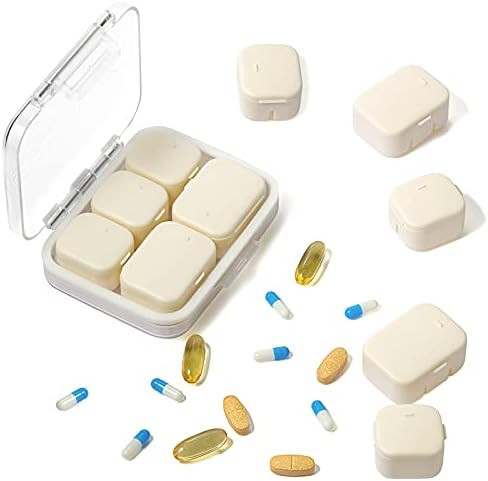 10 Compartments Independent Cover Pill Case with Double Moisture Proof Design - BPA Free Pill Box fo | Amazon (US)