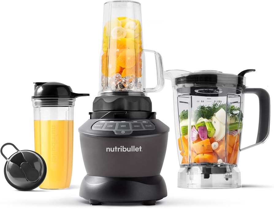 Nutribullet Full-Size Blender Combo, Single-Serve & Large Capacity, 1200W, 64oz Pitcher, 32oz Cup... | Amazon (US)