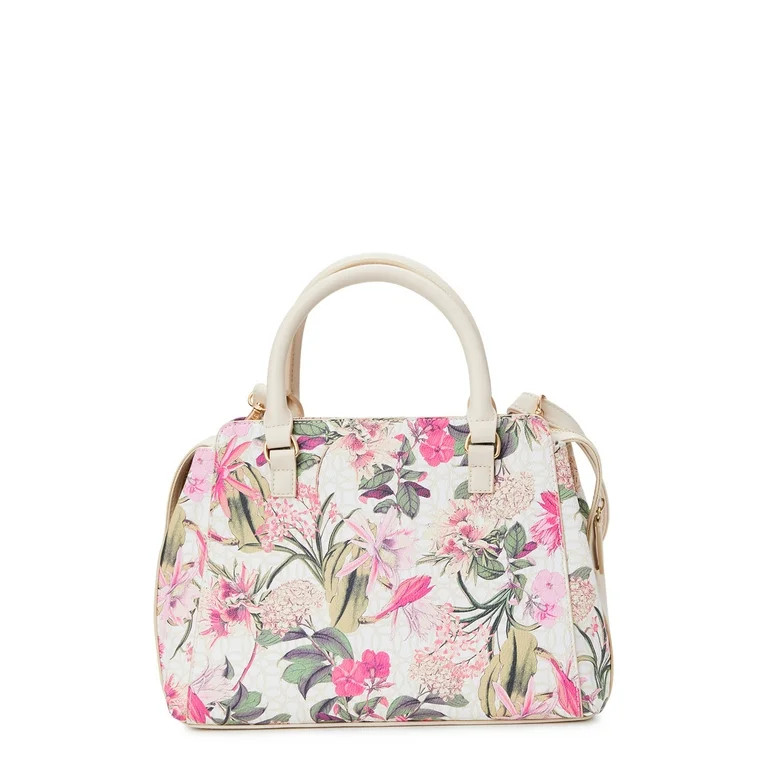 Time and Tru Women's Marli Floral Satchel - Walmart.com | Walmart (US)