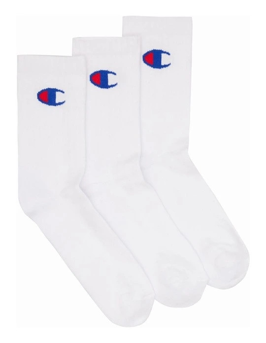 Sports Crew Socks 3 Pack in White | Myer