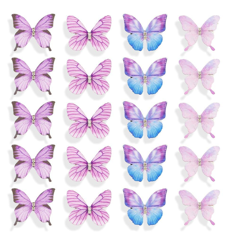 TODDER 20PCS Purple Butterfly Hair Clips for Women and Girls Y2k Fairy Hair Accessories Cute Mini... | Amazon (US)