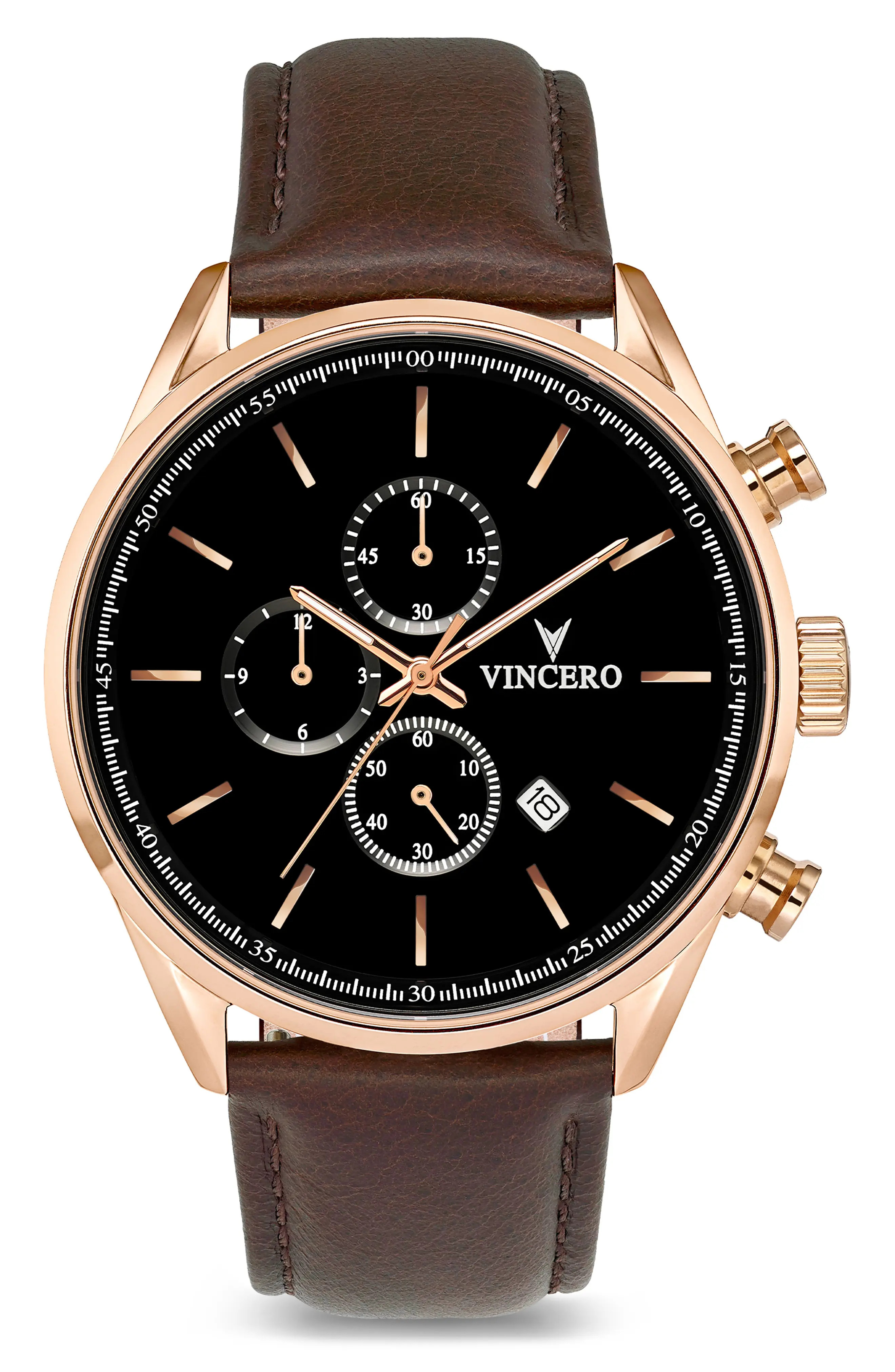 Vincero The Chrono S2 Blue Leather Strap Watch, 43mm (Men) | Nordstrom | Nordstrom
