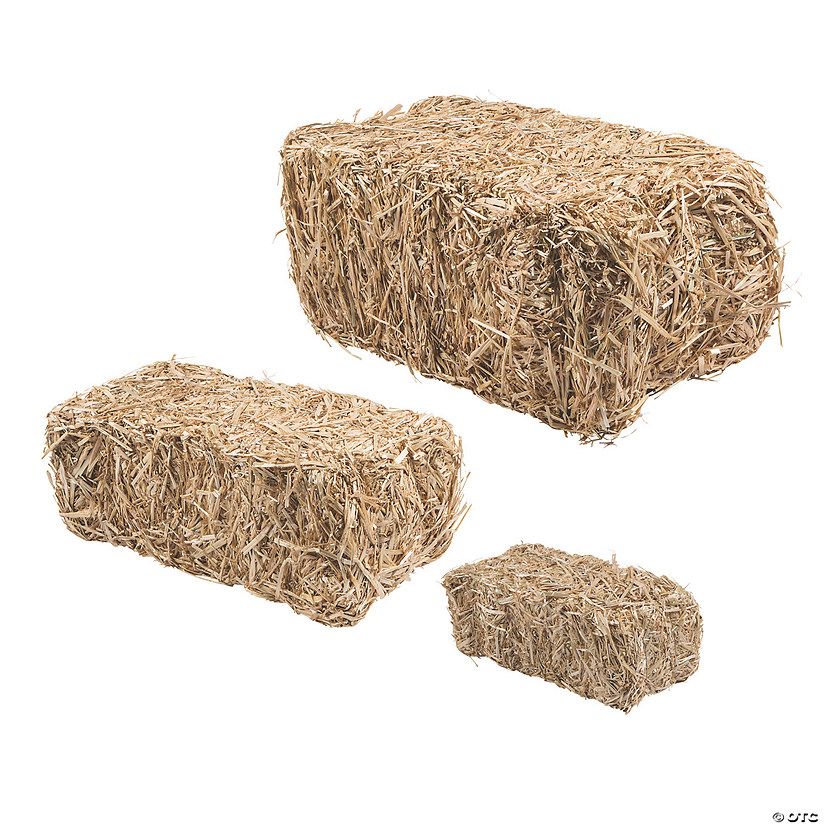 FloraCraft® Decorative Straw Hay Bale Assortment - 3 Pc. | Oriental Trading Company