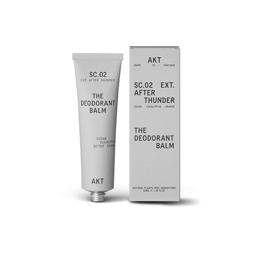 AKT, THE DEODORANT BALM. Award winning, multi-use, natural deodorant. Plastic Free. Gender Free. Aluminium Free. 100% effective — 1 tube lasts up to 3 months. SC.02 AFTER THUNDER. 1.7 Ounce | Amazon (US)
