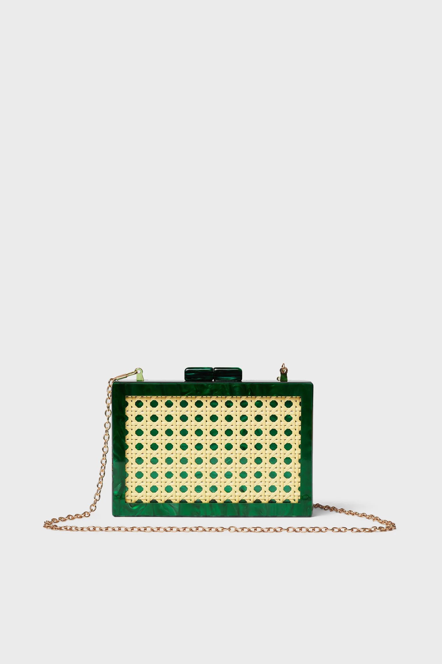 Emerald Swirl Cane Acrylic Clutch | Tuckernuck (US)