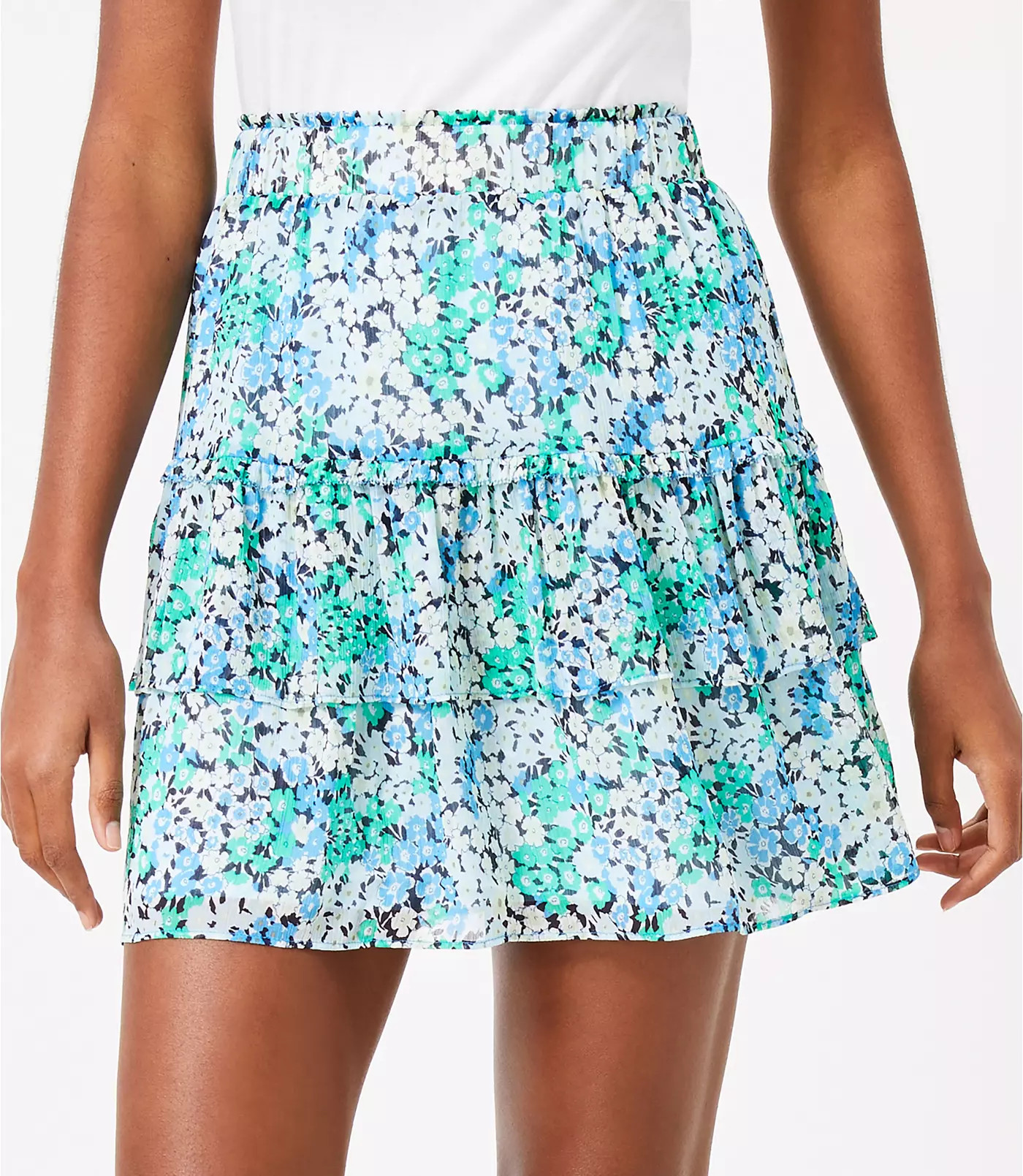 Floral Tiered Ruffle Skirt | LOFT | LOFT