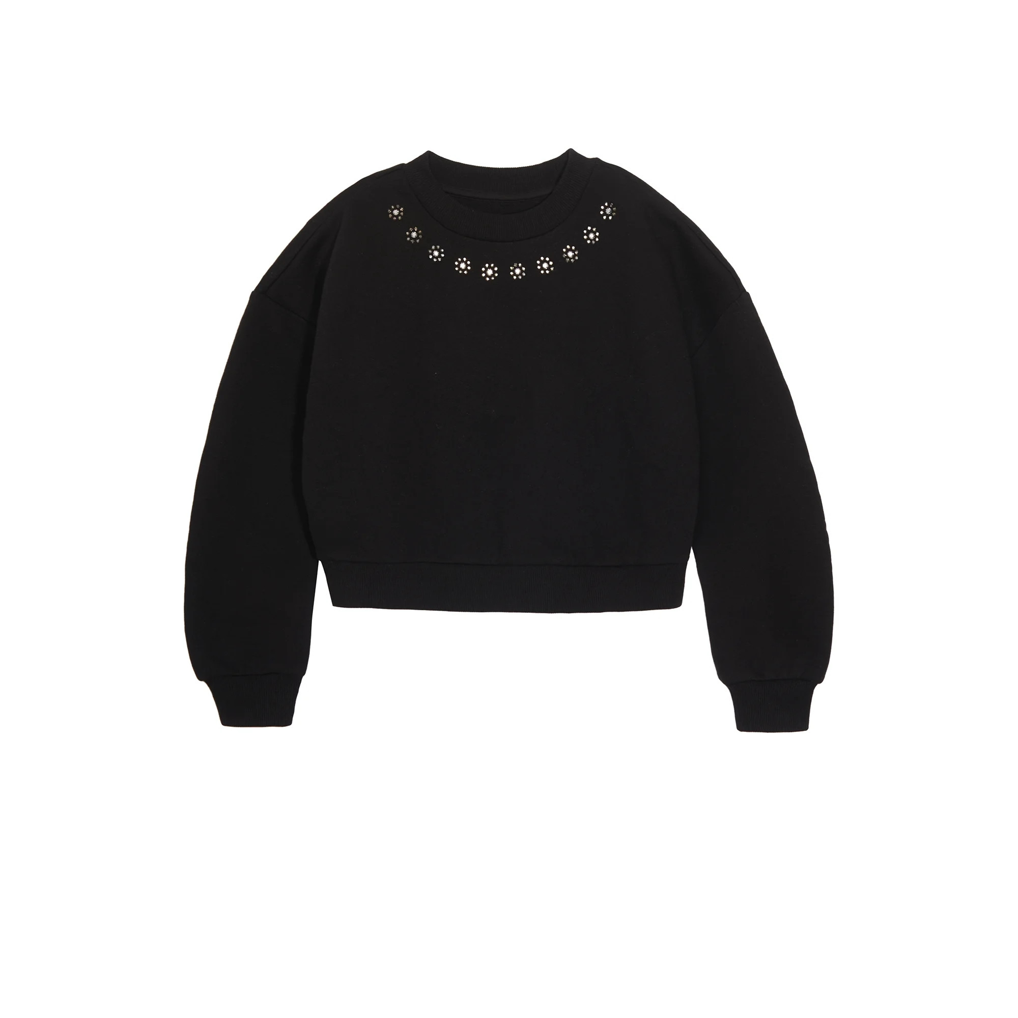 Wonder Nation Girls Embellished Sweatshirt, Sizes 4-18 & Plus | Walmart (US)