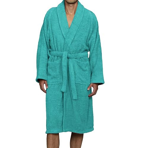 Superior Unisex Casual, Contemporary, Modern, Traditional Bath Robe, Teal, Small US | Amazon (US)