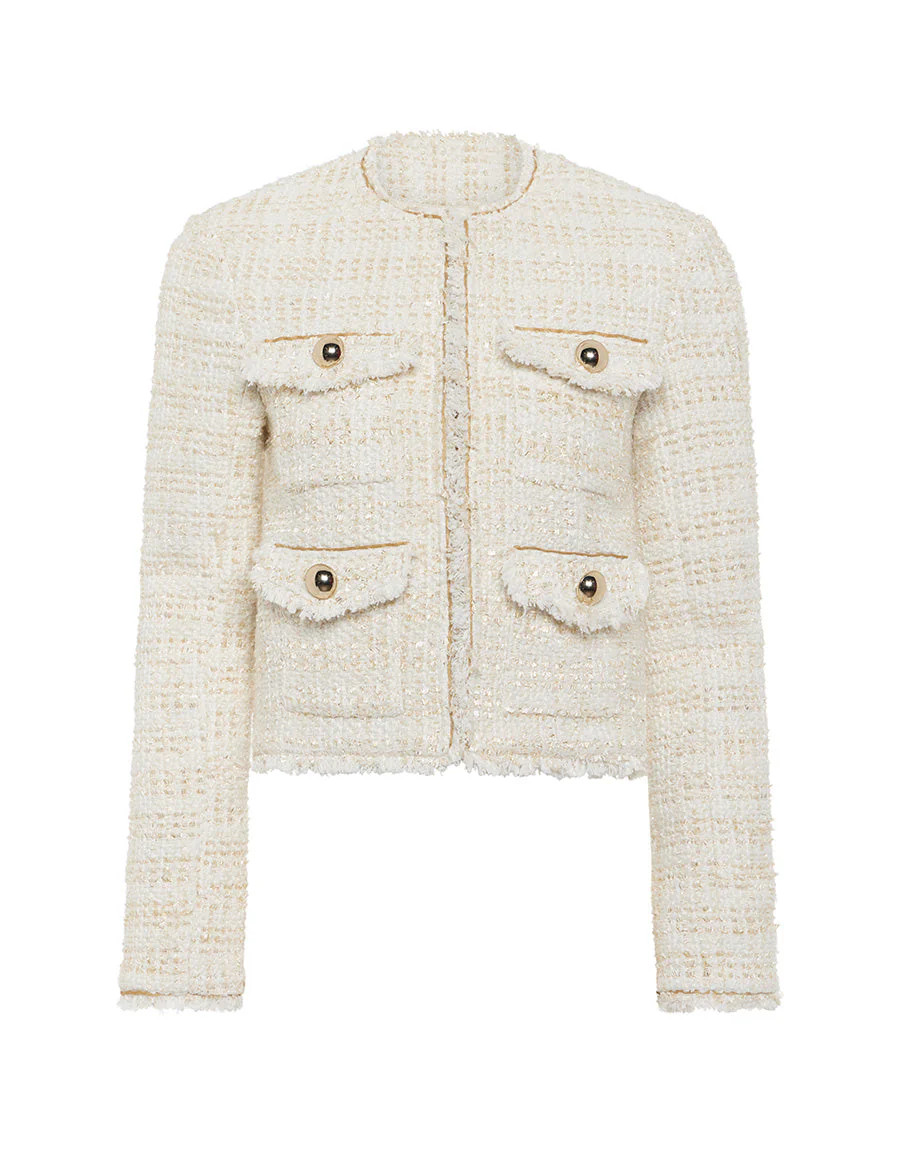 Venetia Tweed Jacket in Cream | Over The Moon