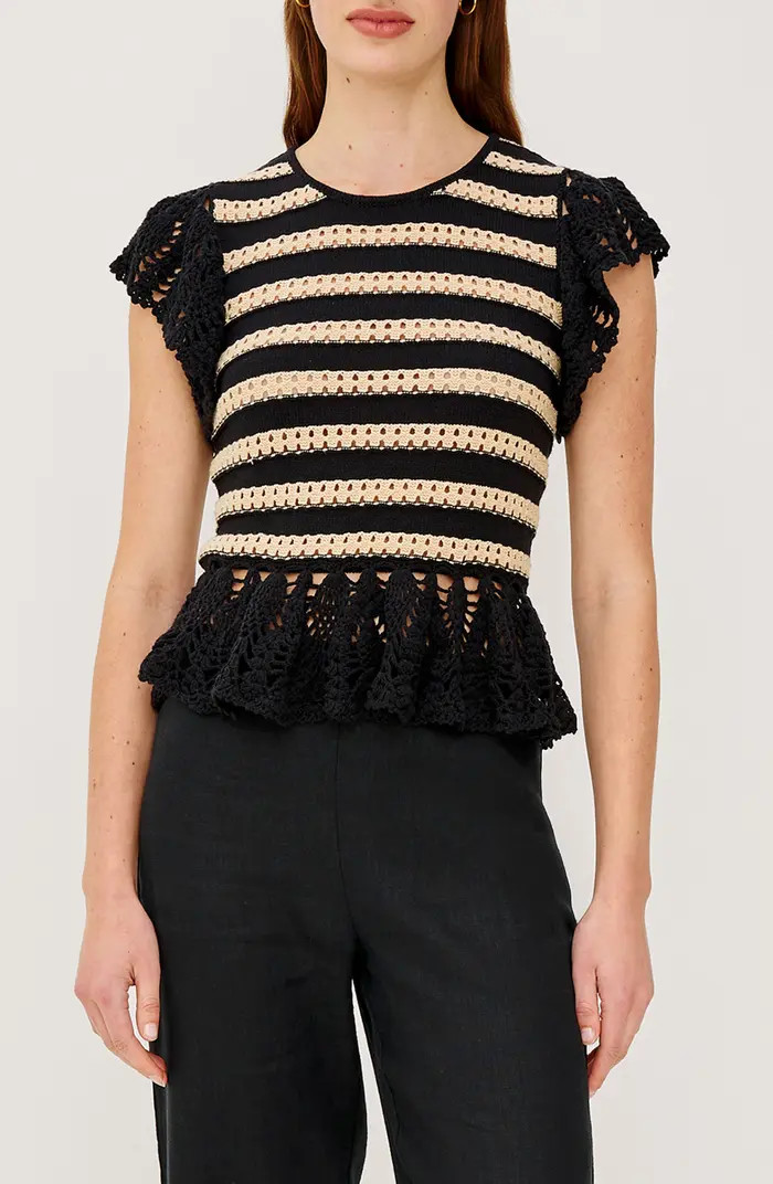 Coen Ruffle Sleeve Peplum Sweater | Nordstrom