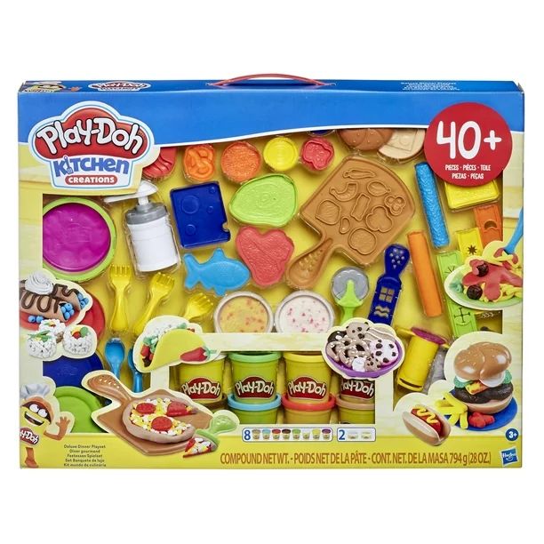 Play-Doh Kitchen Creations Deluxe Dinner Playset with 10 Cans | Walmart (US)