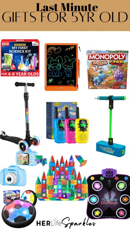 Last minute gifts for a 5 year old. This list is gender neutral and the items come in multiple colors. All available to deliver by Christmas. 

#LTKGiftGuide #LTKkids #LTKHoliday
