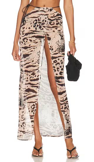 the Paradiso Maxi Skirt in Nude Vintage Leopard | Revolve Clothing (Global)