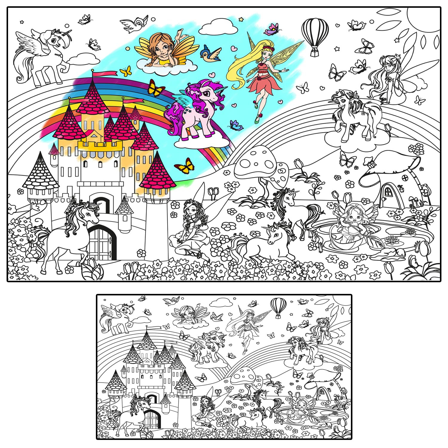 ALEX Art Giant Coloring Poster Unicorn and Fairy - Wall Coloring Posters for Kids - Large Colorin... | Amazon (US)