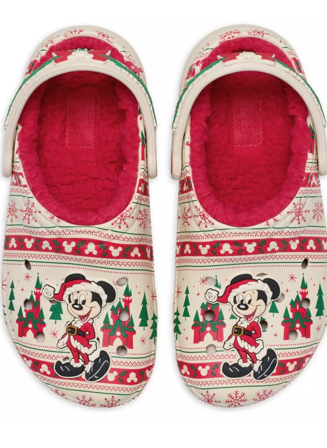 Santa Mickey Mouse fair isle holiday crocs Disney christmass