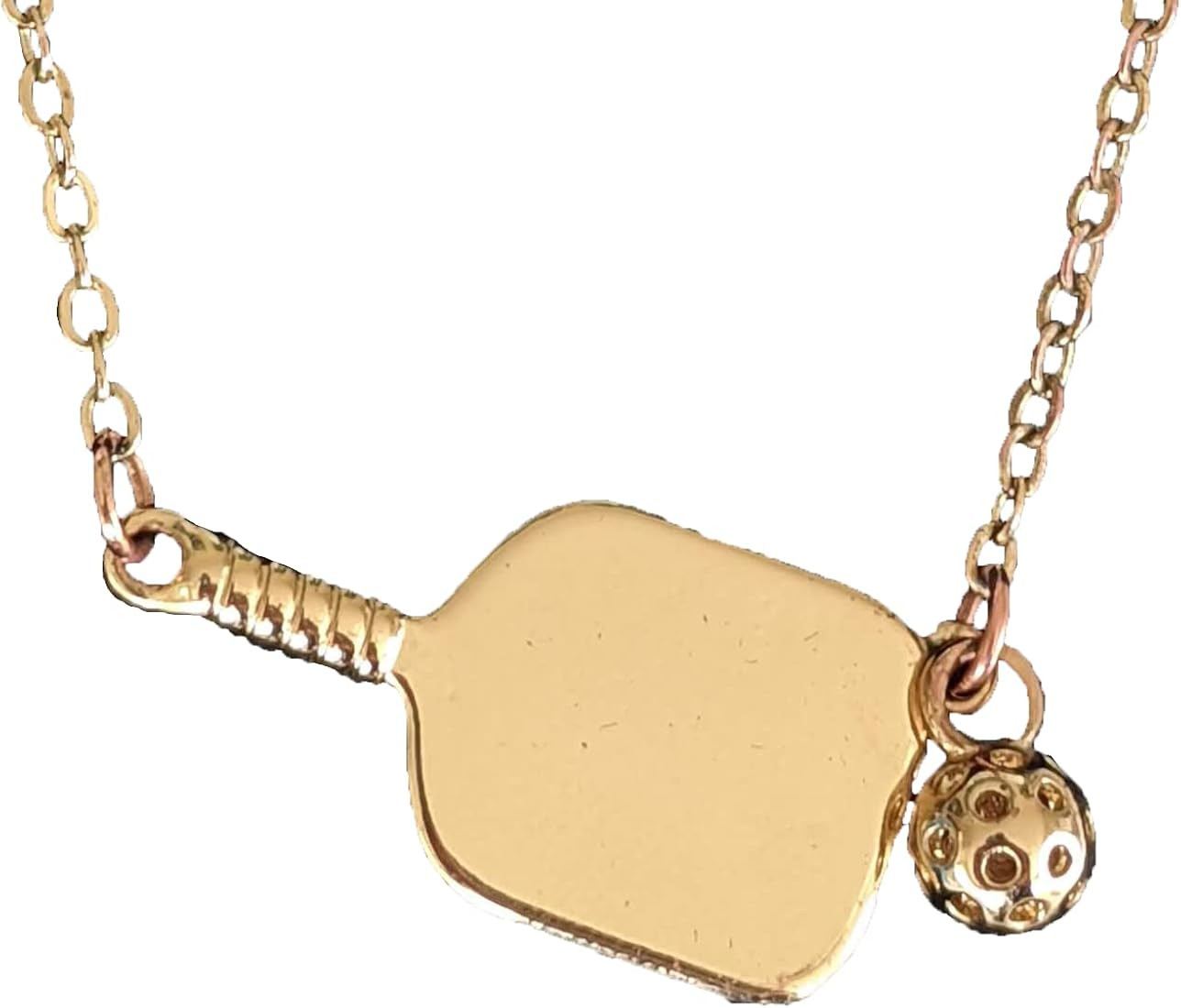 Gold Pickleball Necklace with paddle and ball charms | Amazon (US)