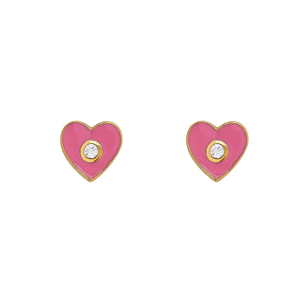 Pink Enamel Heart Stud | ASHA by ADM