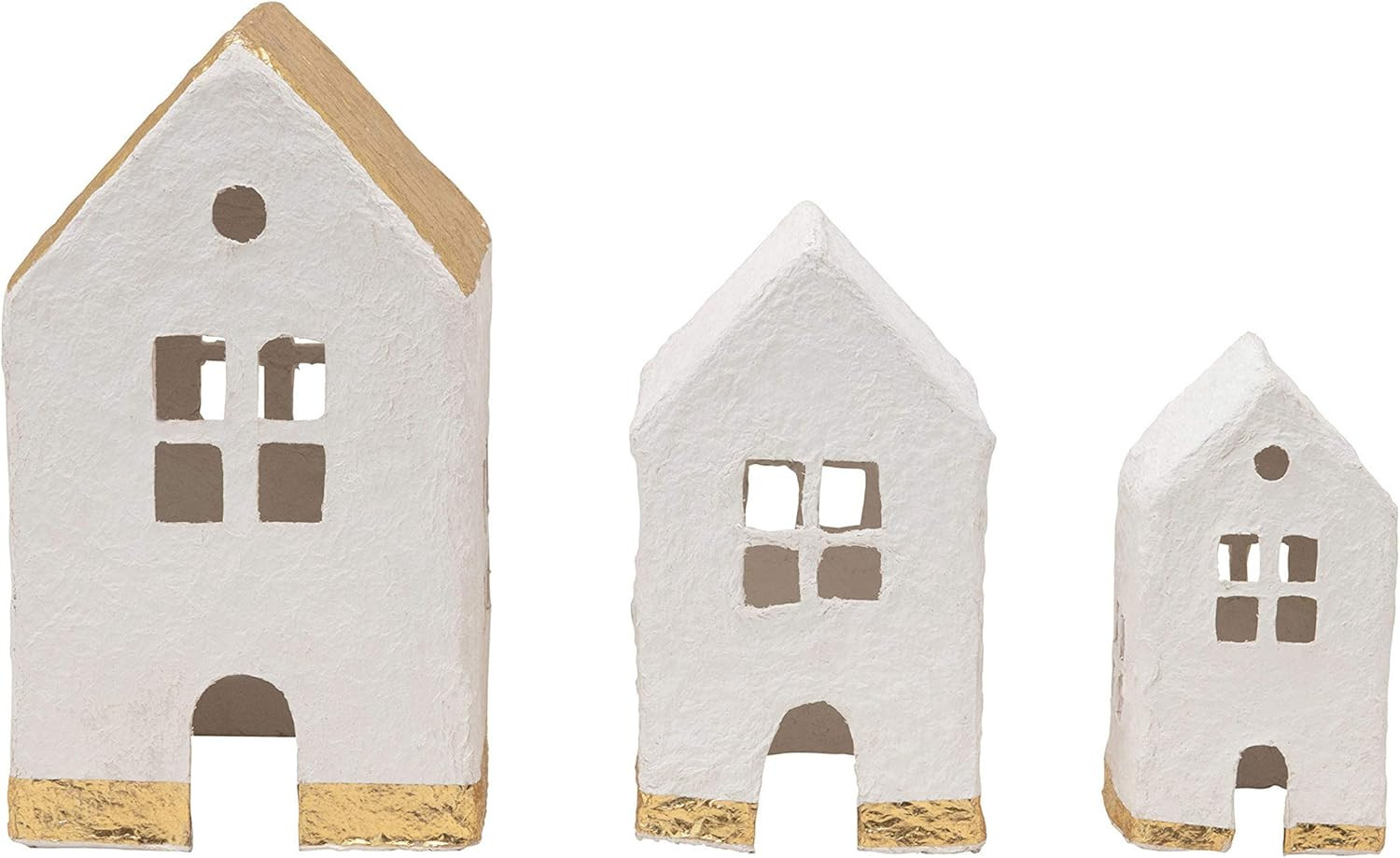 Creative Co-Op 6-1/2" 6" 12" H, 4-1/4" 5" 8" H & 4" L x 3-1/2"W x 7" H Handmade Paper Mache House... | Amazon (US)