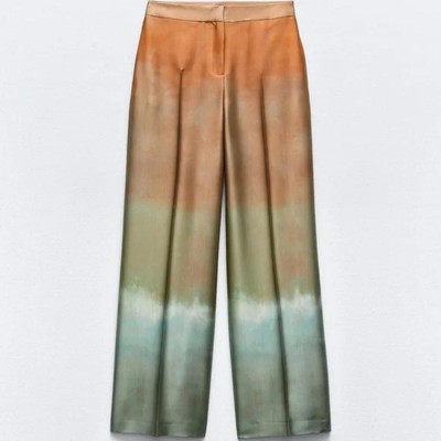 ZARA TIE DYE PRINT WIDE LEG PANTS | eBay US