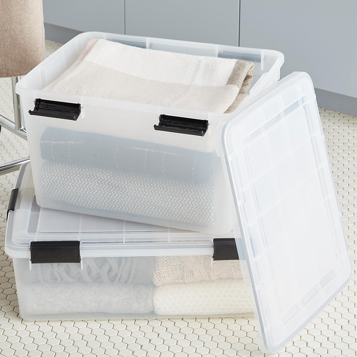 19 qt. Weathertight Tote Clear | The Container Store
