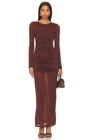 L'Academie Alma Dress in Brown from Revolve.com | Revolve Clothing (Global)