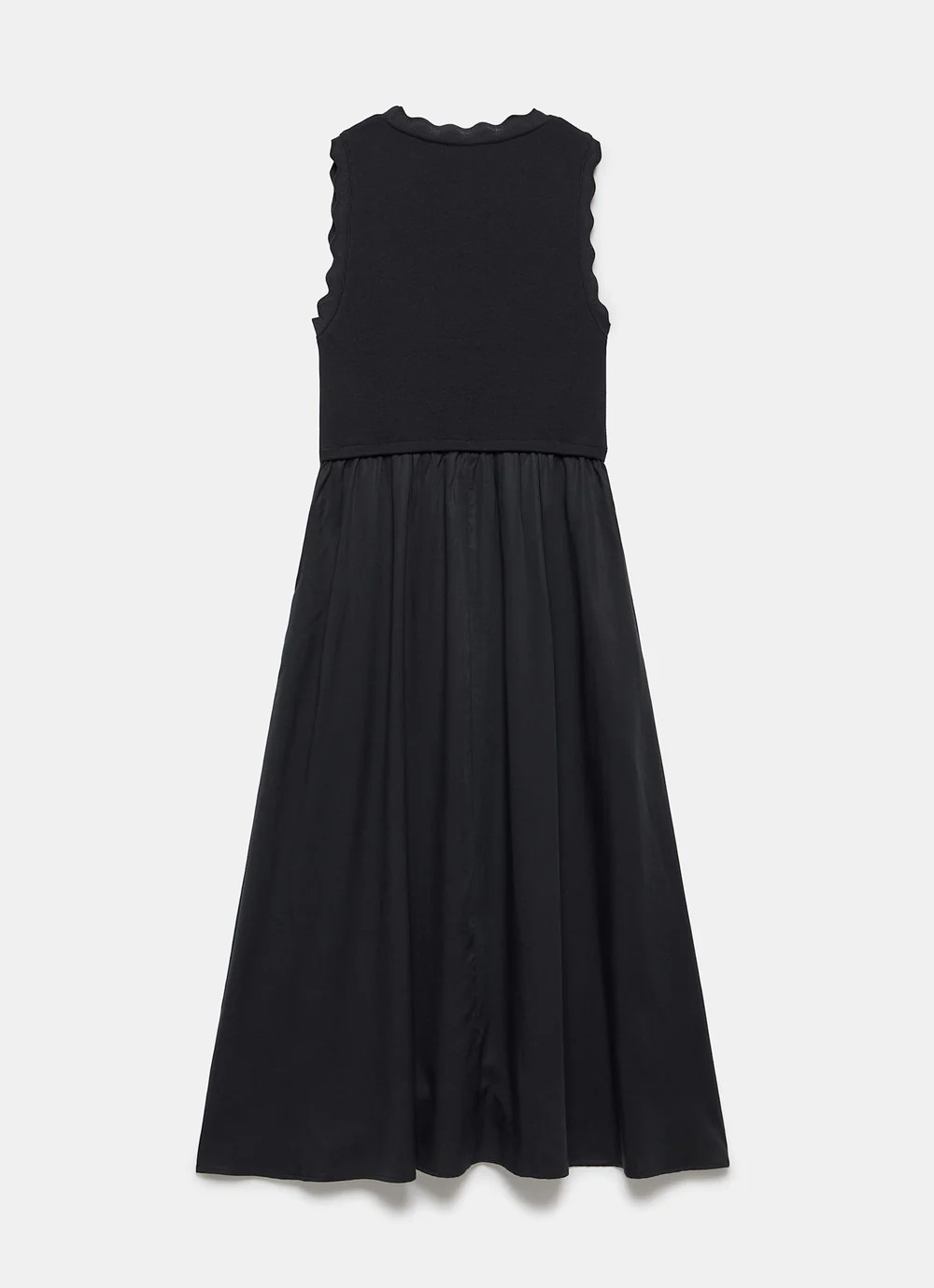 Black Scallop Trim Midi Dress | Mint Velvet