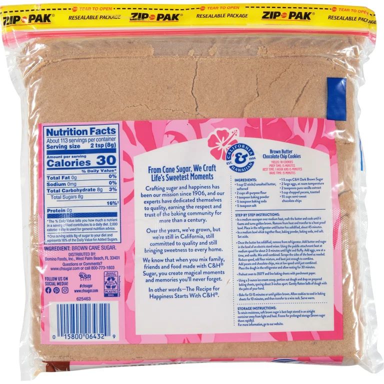 C&H Premium Pure Cane Dark Brown Sugar, 2 lb | Walmart (US)