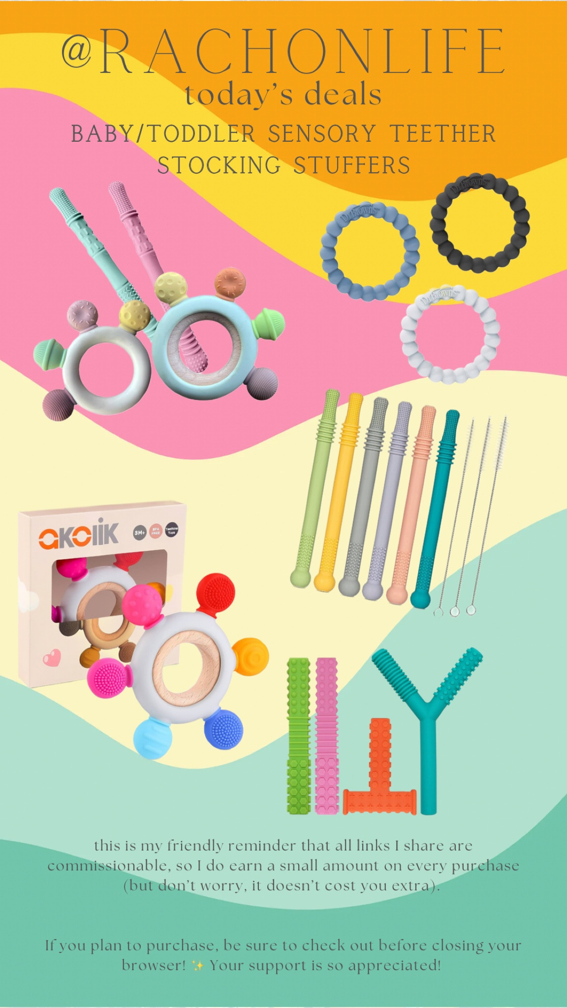 Some sensory teethers for the older kids! And PLEASE don’t ever put necklaces on your child. Ever. Please  

#LTKBaby #LTKGiftGuide #LTKKids