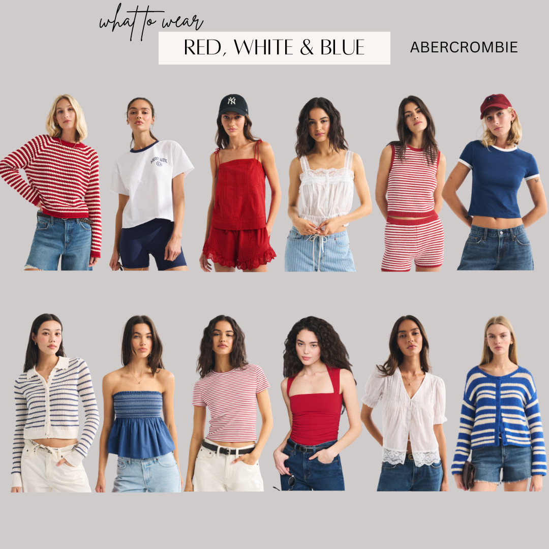 Abercrombie Red, White and Blue Tops- perfect for Fourth of July, or USA World Cup games

#LTKSaleAlert #LTKootd #LTKU