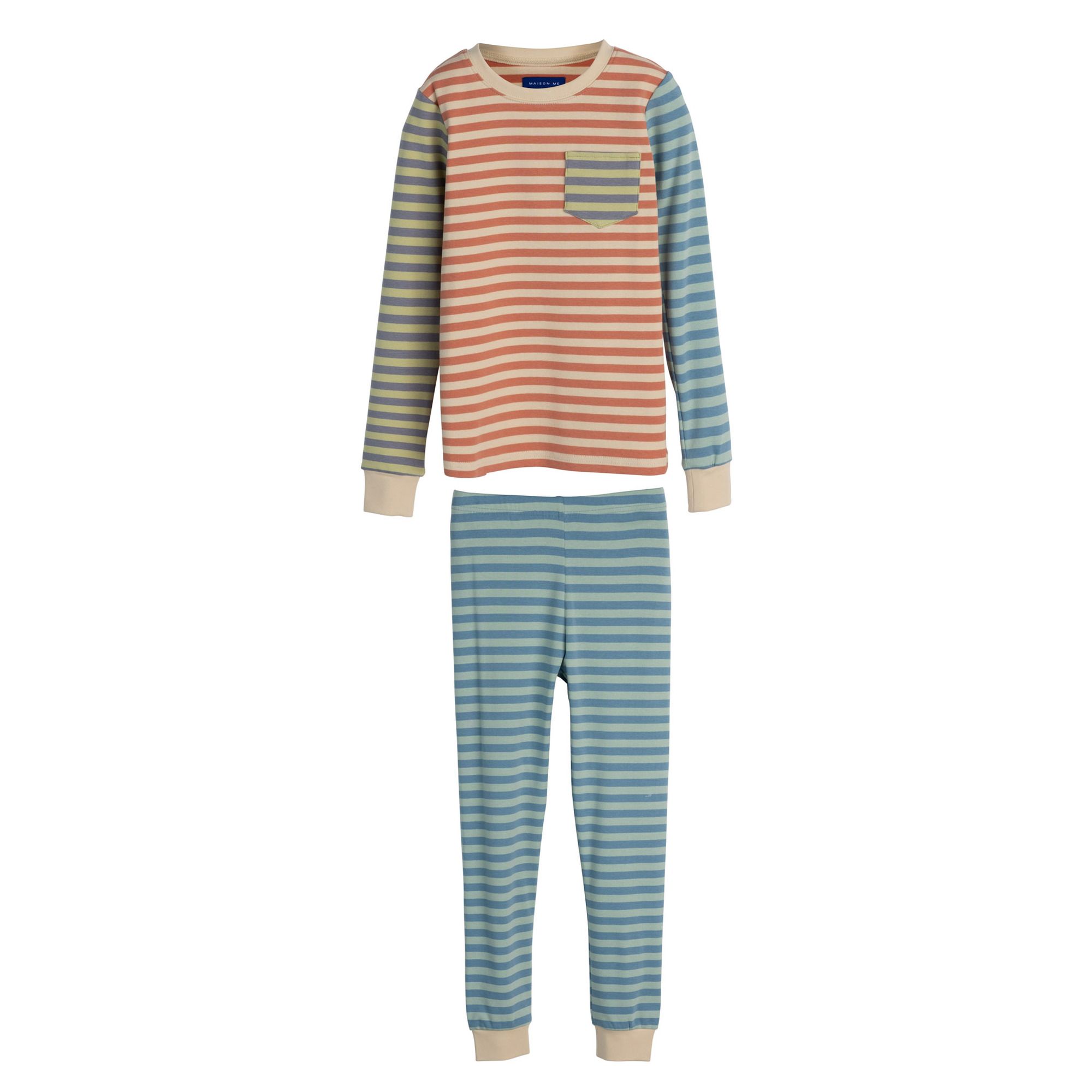 Taylor Long Sleeve Pajama Set, Blue Multi | Maisonette