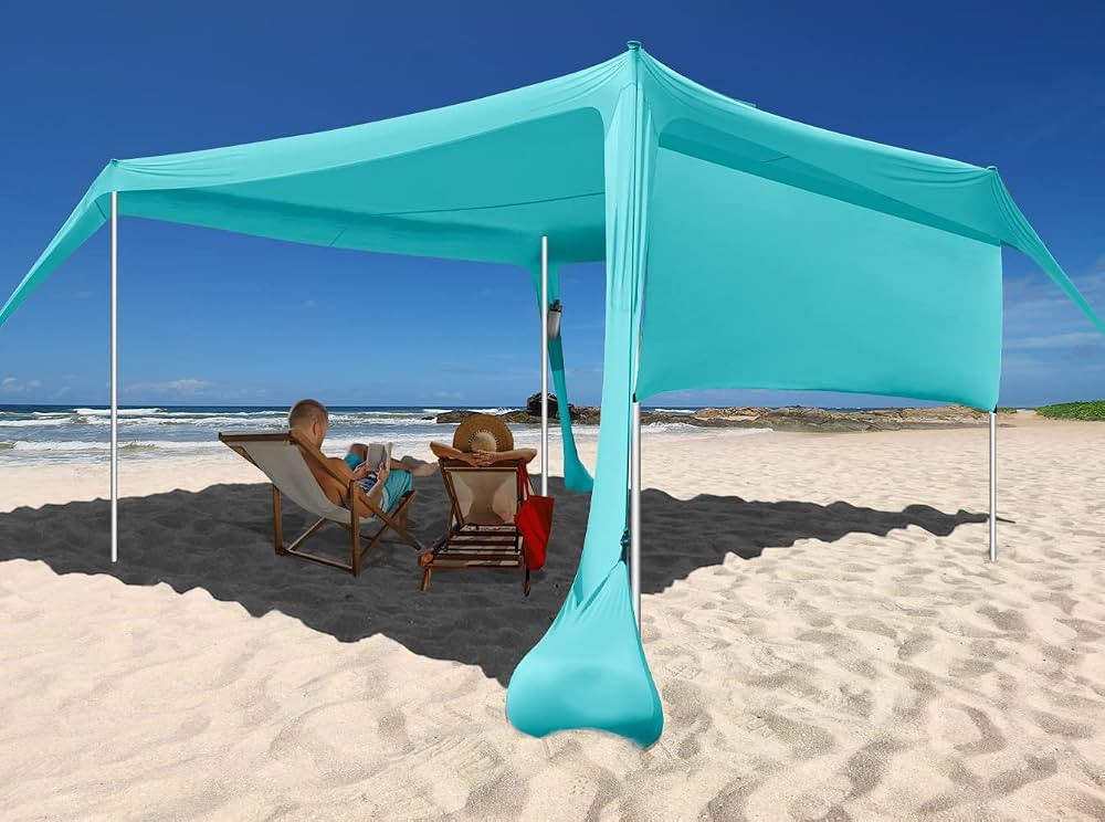 Beach Canopy Tent Shade with Sidewalls 10x10FT, 6.6FT Tall, UPF50+ Sun Shelter, Windproof & Water... | Amazon (US)