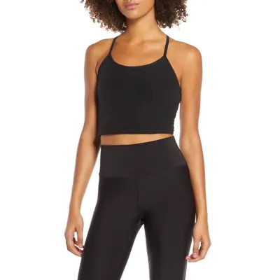 Beyond Yoga Space Dye Slim Racerback Crop Tank in Blue Gem Heather at Nordstrom, Size X-Small | Nordstrom