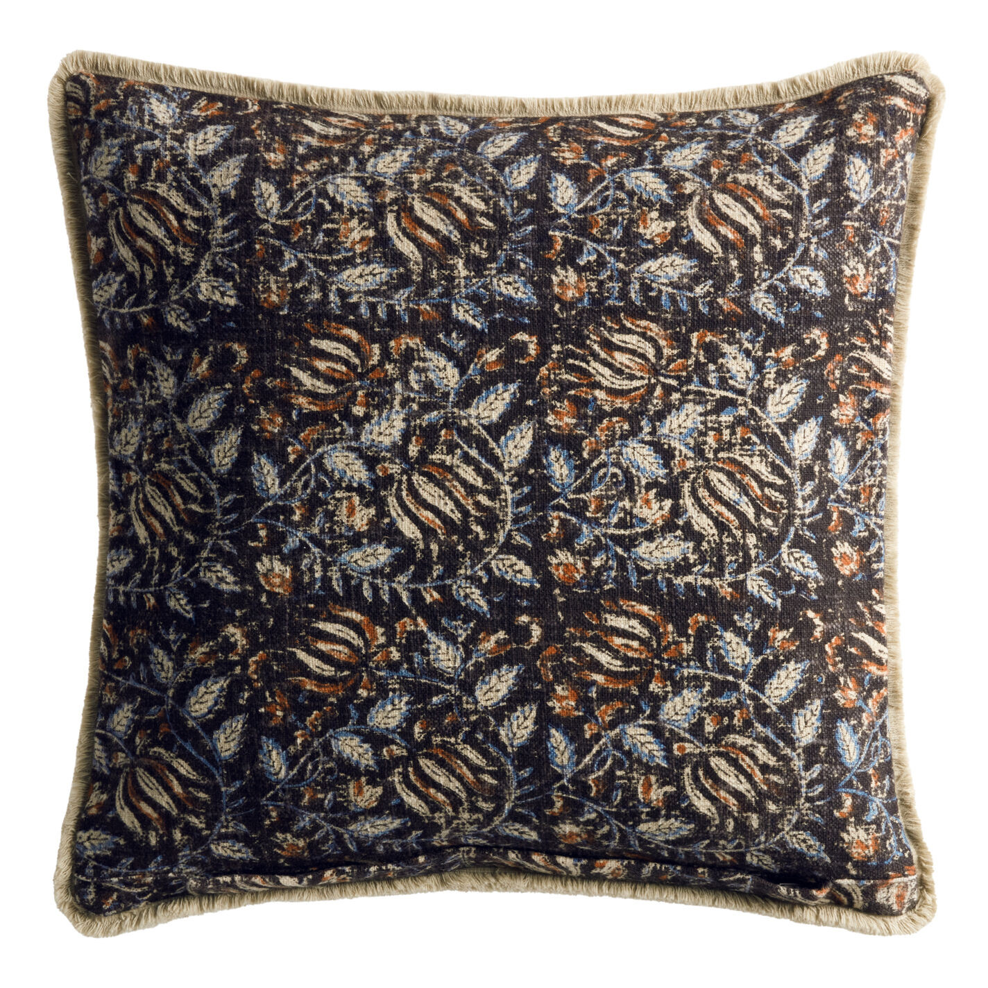 Multicolor Floral Jaipur Block Print Reversible Throw Pillow | World Market