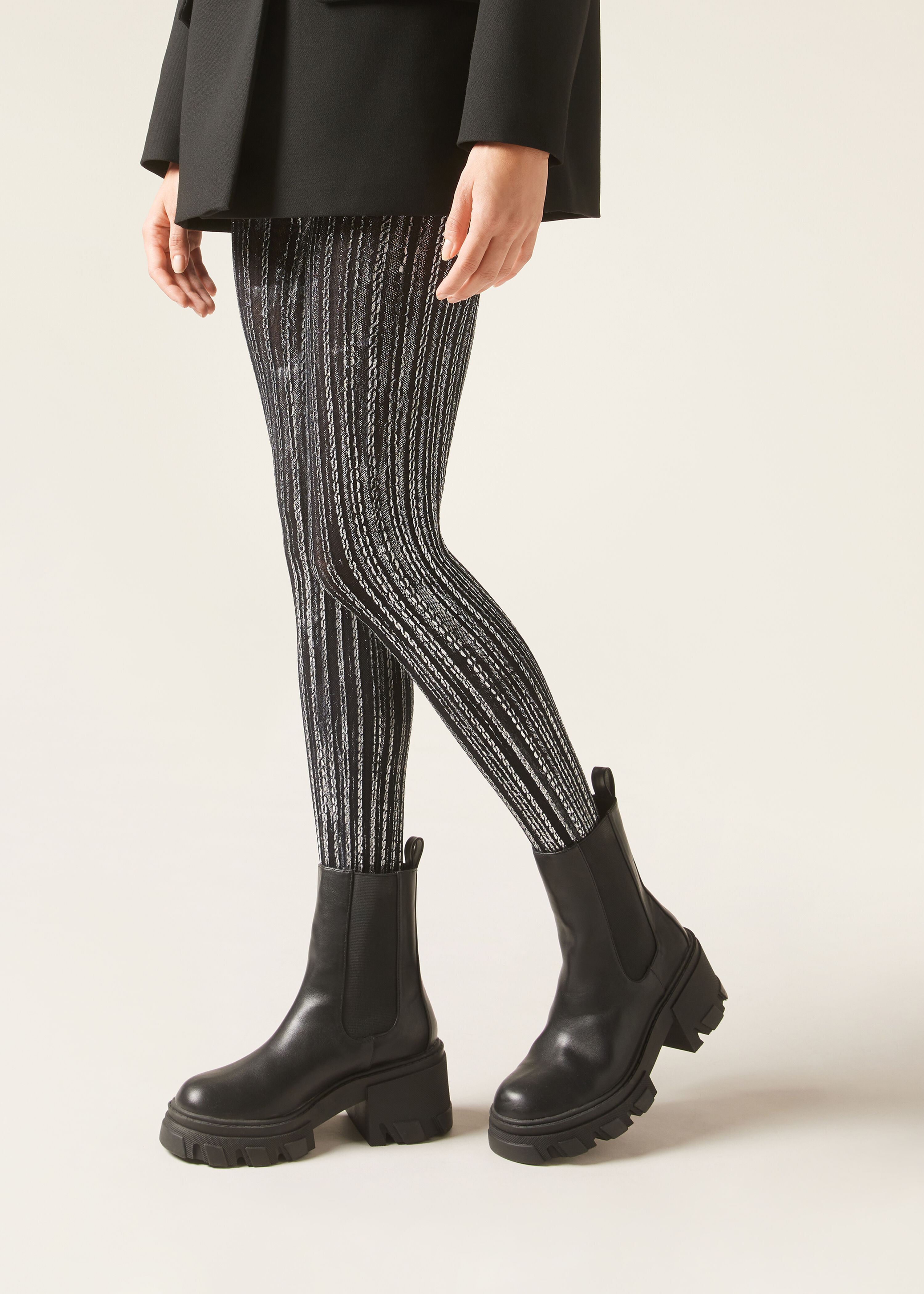 Metallic Silver 100 Denier Opaque Tights | Calzedonia US