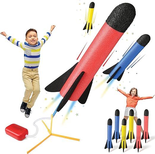 Amazon.com: Play22 Toy Rocket Launcher - Jump Rocket Set Includes 6 Rockets - Play Rocket Soars U... | Amazon (US)