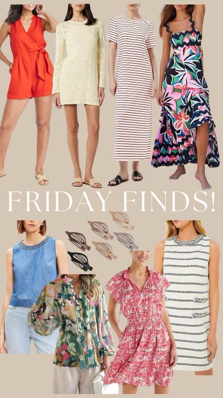 FRIDAY FINDS! New Target romper, the prettiest crochet dress, striped maxi dress and a beautiful floral dress! Also loving the denim top, floral top, the cutest Walmart dress and adore the sleeveless striped dress. Just ordered the clips for my hair! 

#LTKstyletip #LTKfindsunder50 #LTKfindsunder100