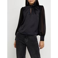 River Island Twist Neck Top - Black | Very (UK)