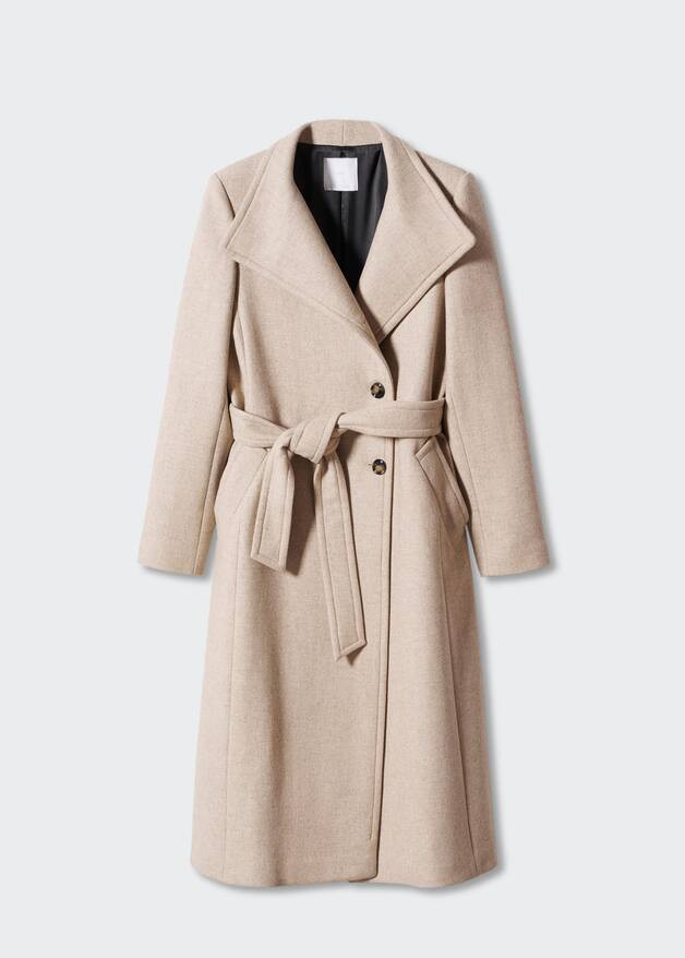 Woolen coat with belt -  Women | Mango USA | MANGO (US)