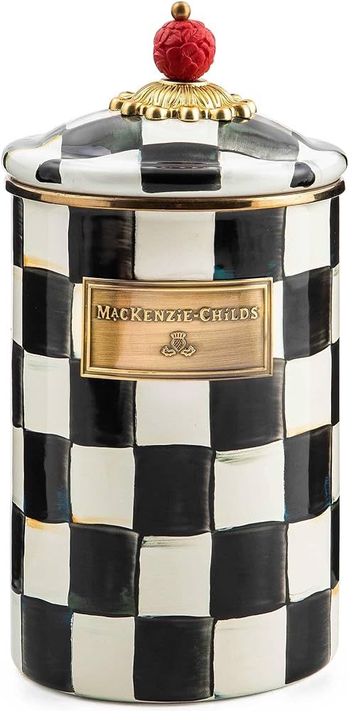MACKENZIE-CHILDS Courtly Check Canister with Lid, Sugar, Coffee, or Flour Container, Large | Amazon (US)